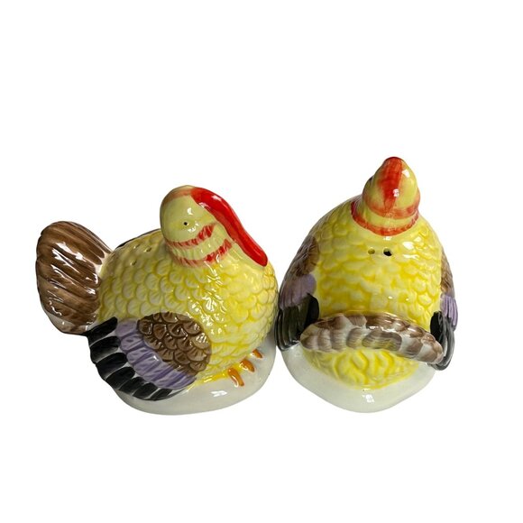 Ceramic Turkey Salt & Pepper Shakers Vintage Holiday Thanksgiving Autumn Festive - Picture 8 of 12